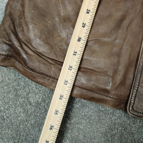 Danier Men's Brown Leather Jacket with Detachable Corduroy Extension Size XL Y2K - Picture 14 of 15